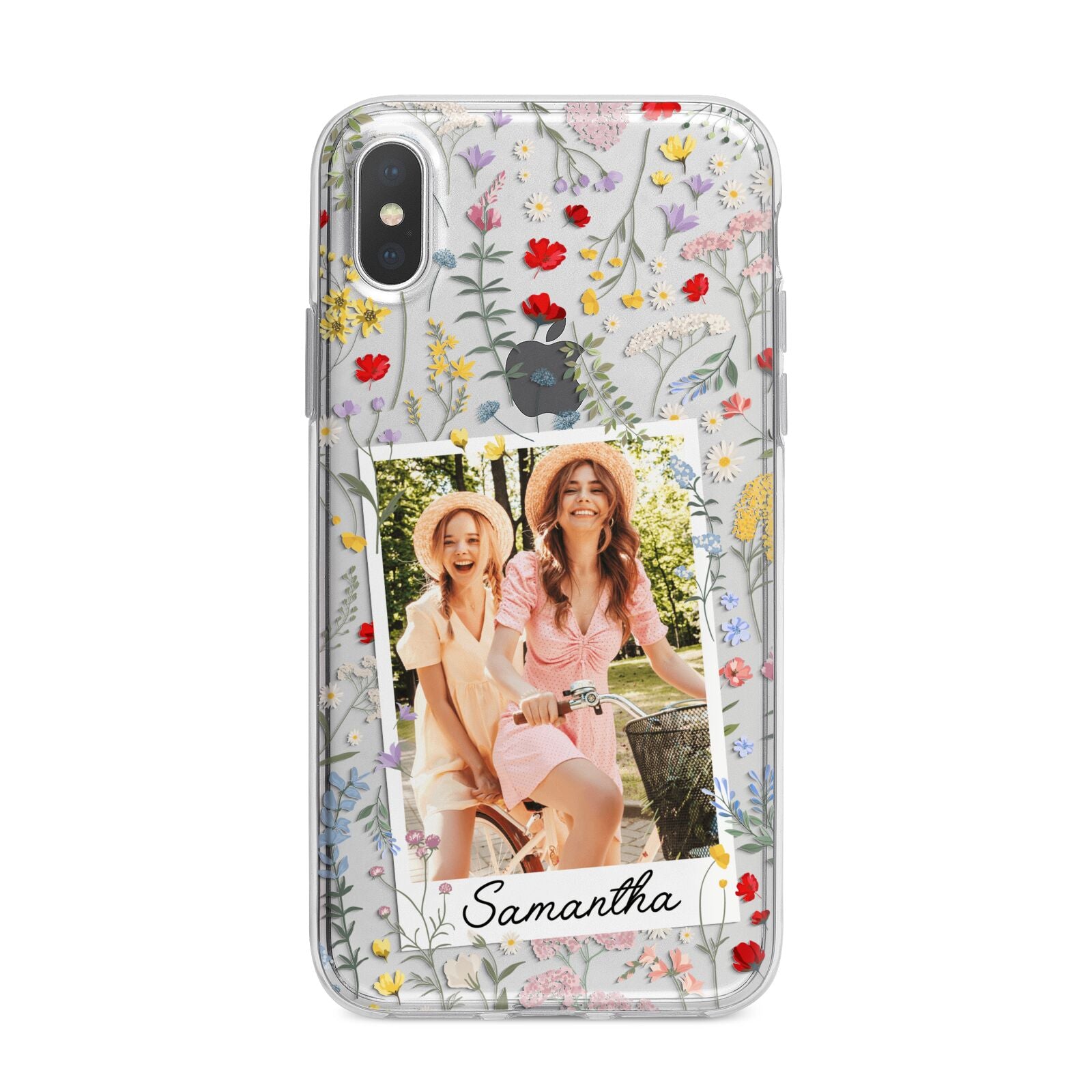 Personalised Wild Flowers Photo iPhone X Bumper Case on Silver iPhone Alternative Image 1