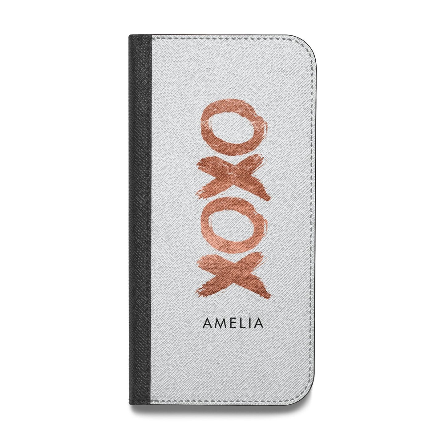Personalised Xoxo Custom Name Or Initials Vegan Leather Flip Samsung Case