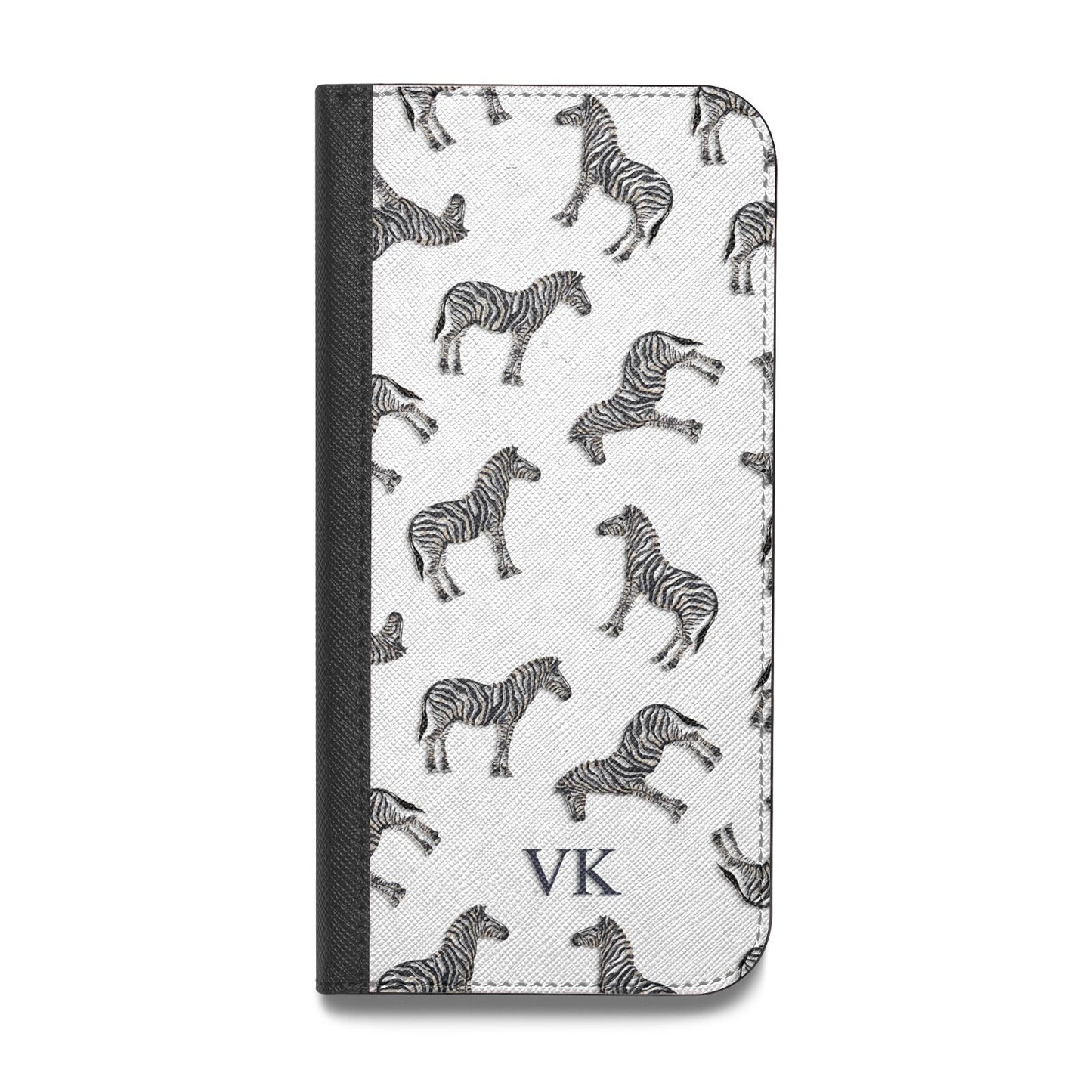 Personalised Zebra Vegan Leather Flip Samsung Case