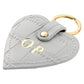 Personalised Grey Croc Leather Heart Key Ring Side Angle