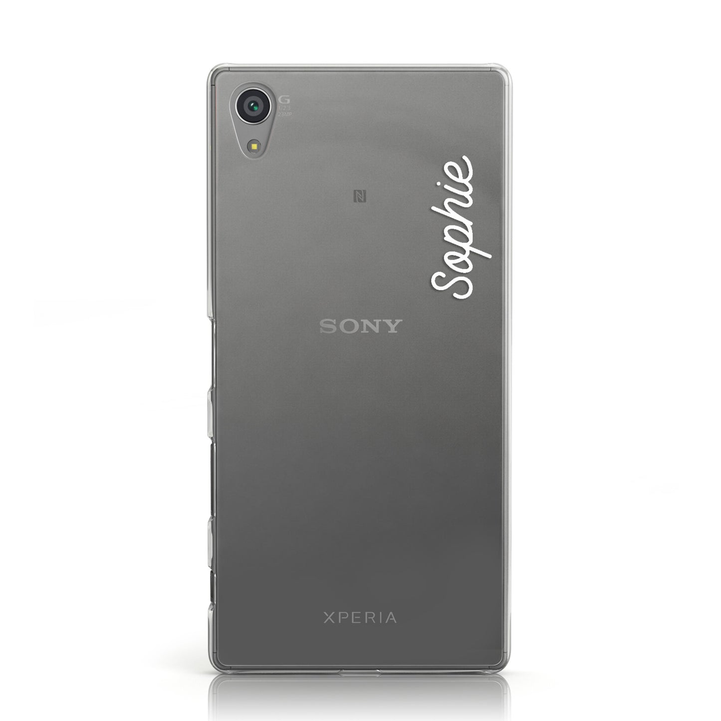 Personalised White Handwritten Small Name Custom Clear Sony Xperia Case