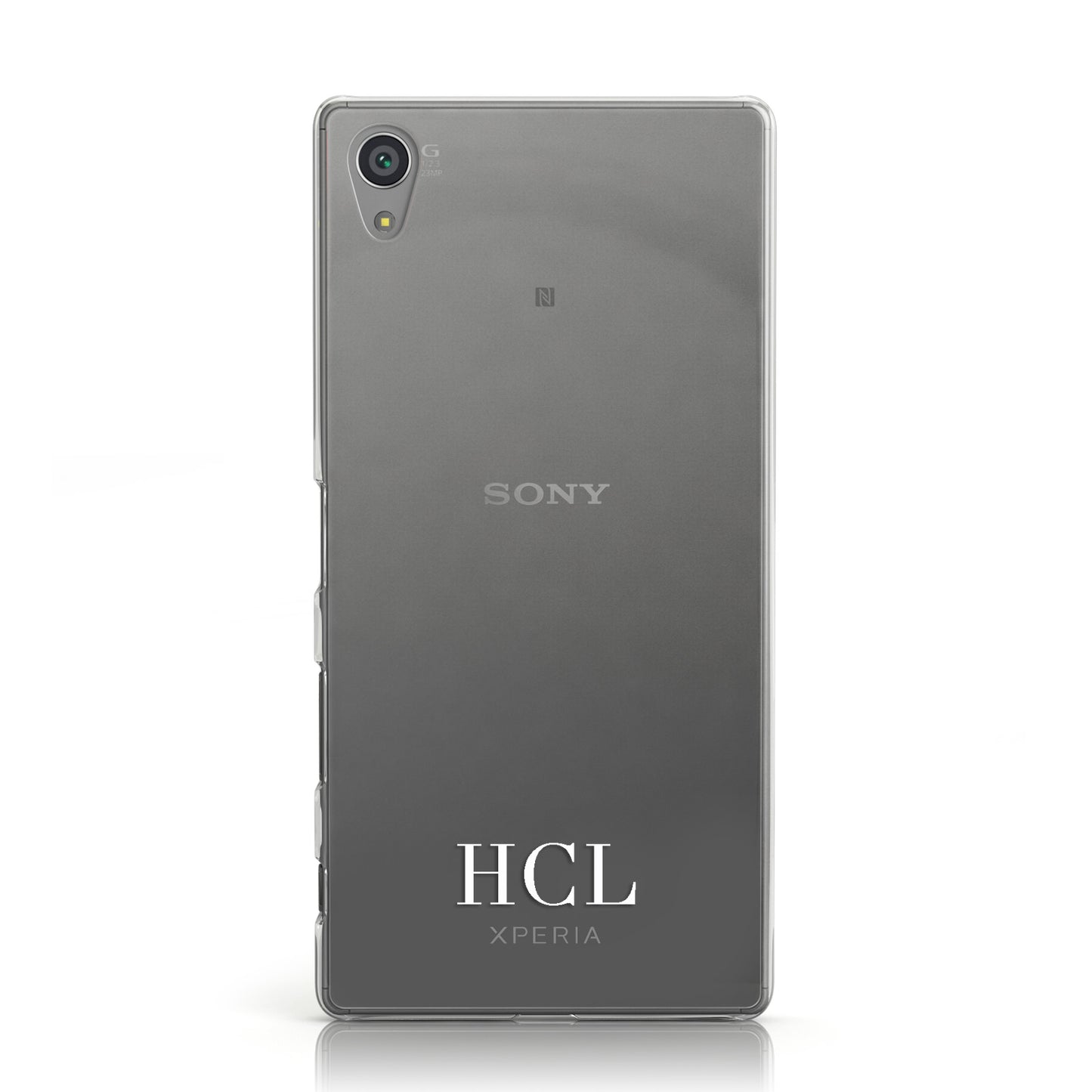 Personalised White Initials Bottom Clear Custom Sony Xperia Case