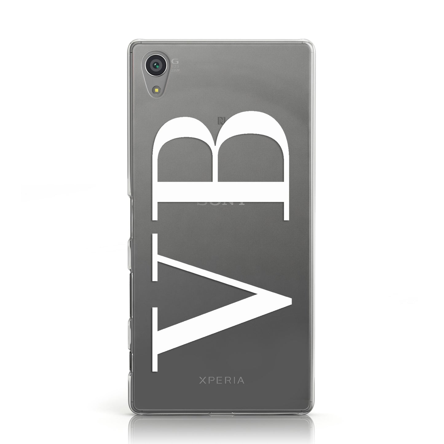Personalised White Initials Customised Clear Sony Xperia Case
