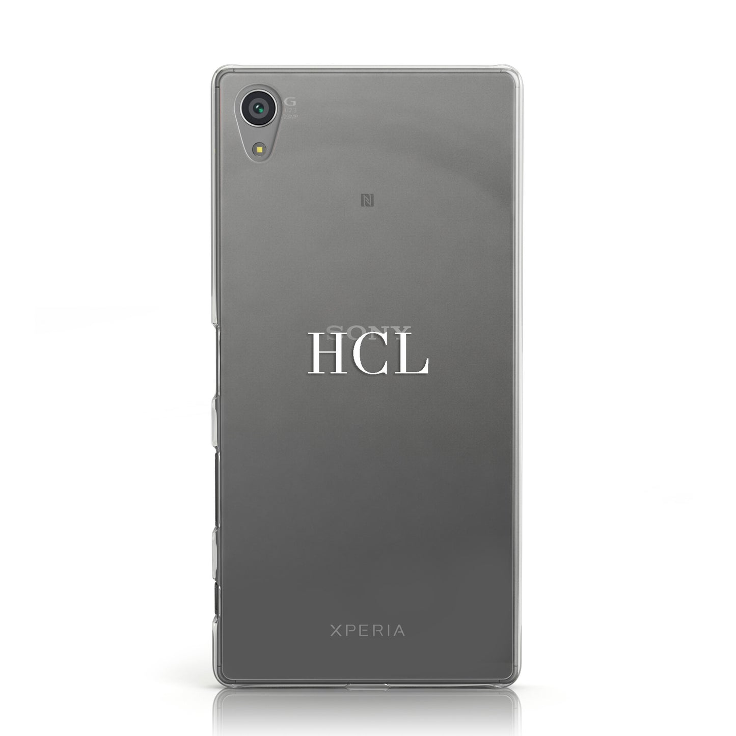 Personalised White Initials Middle Clear Custom Sony Xperia Case