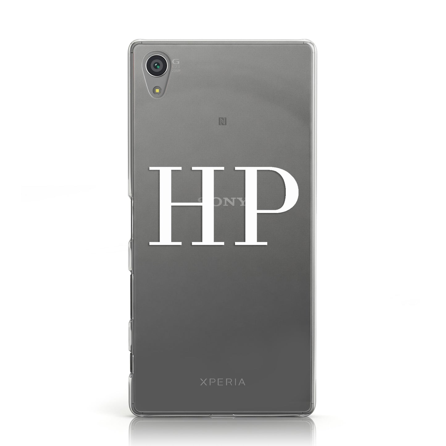 Personalised White Initials On Clear Sony Xperia Case