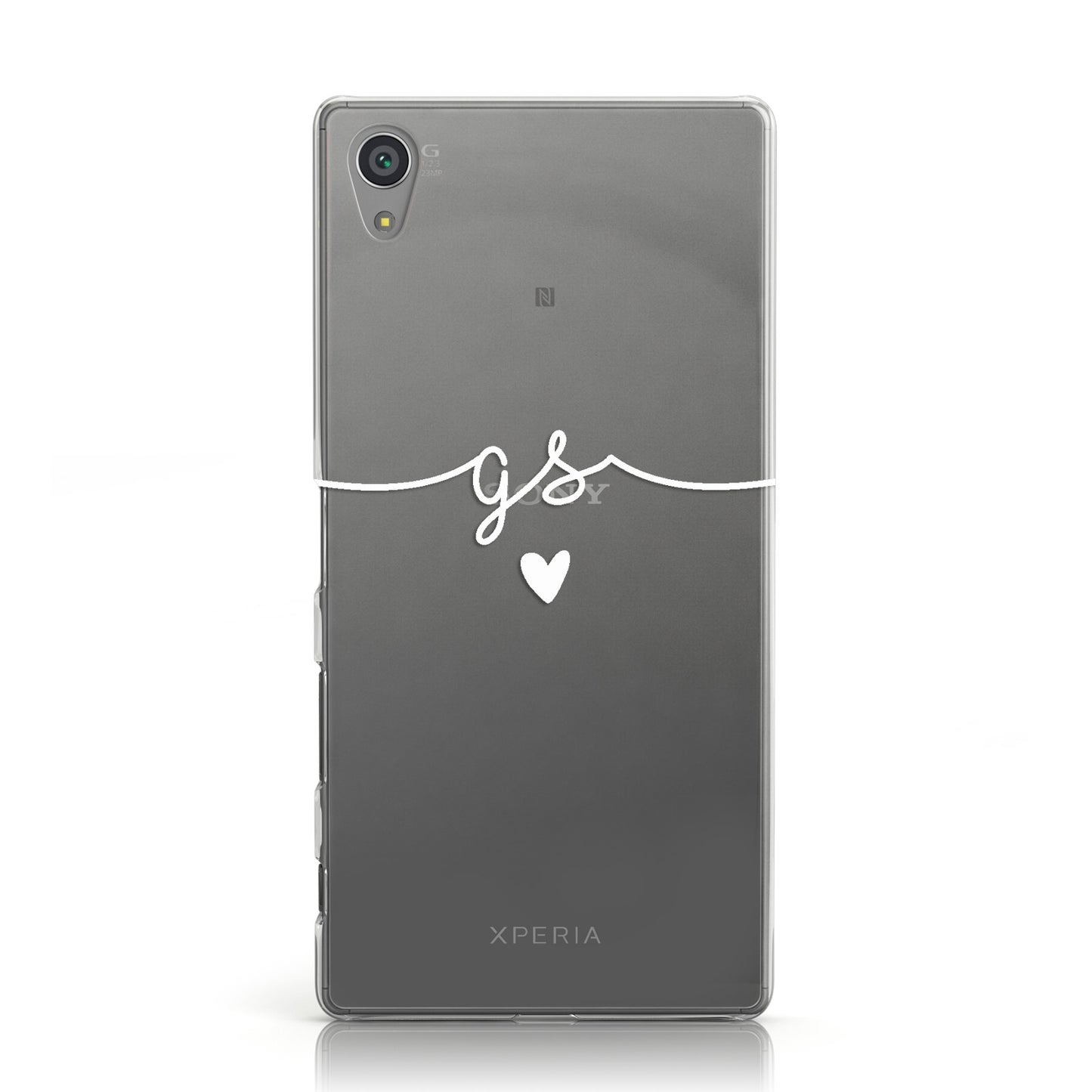 Personalised White Initials Or Name Clear Custom Sony Xperia Case