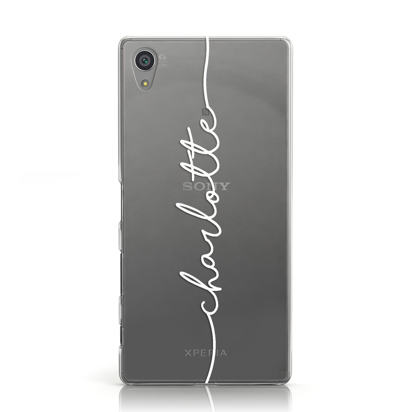 Personalised White Name Customised Clear Sony Xperia Case