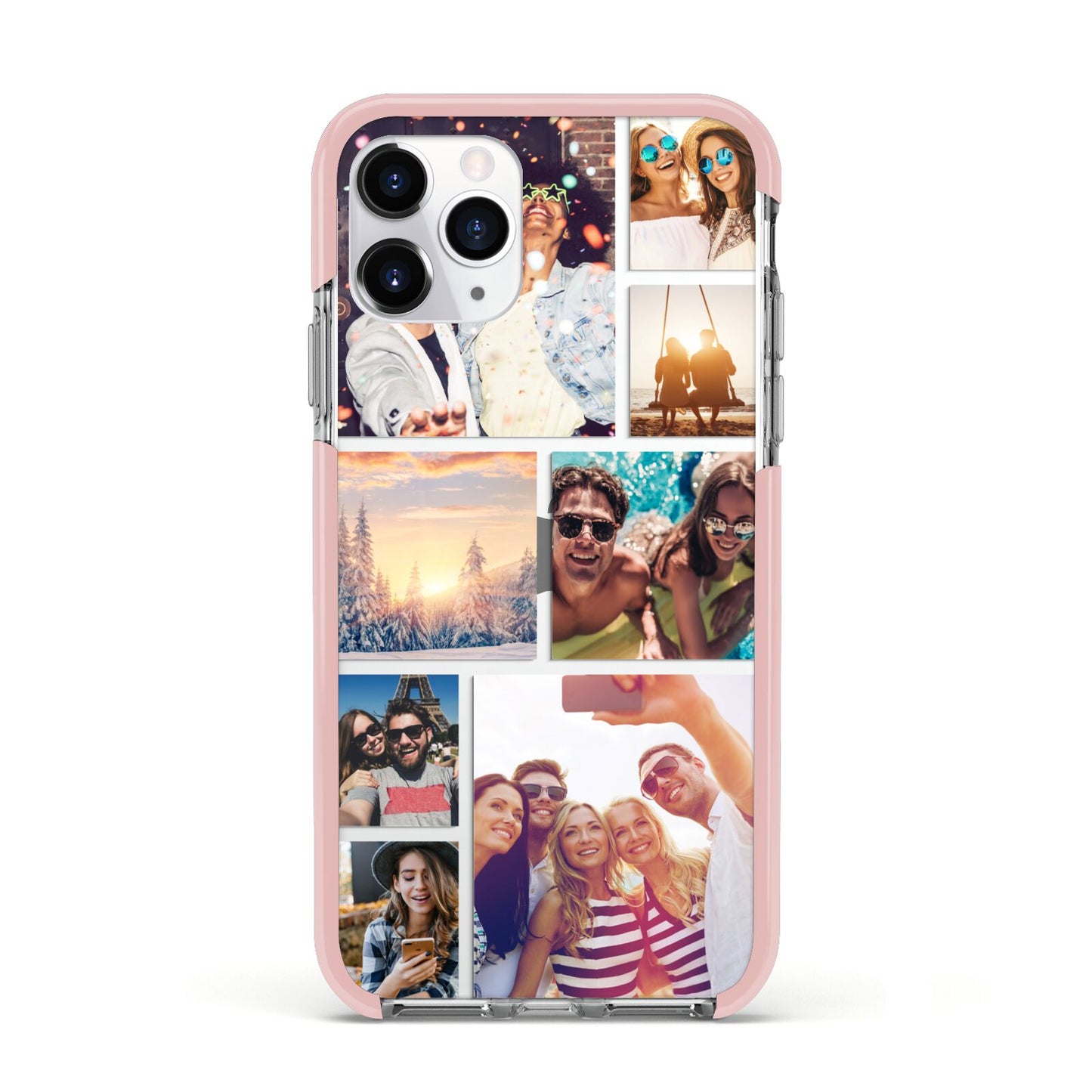Photo Collage Apple iPhone 11 Pro in Silver with Pink Impact Case