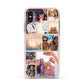 Photo Collage Apple iPhone Xs Impact Case Pink Edge on Gold Phone