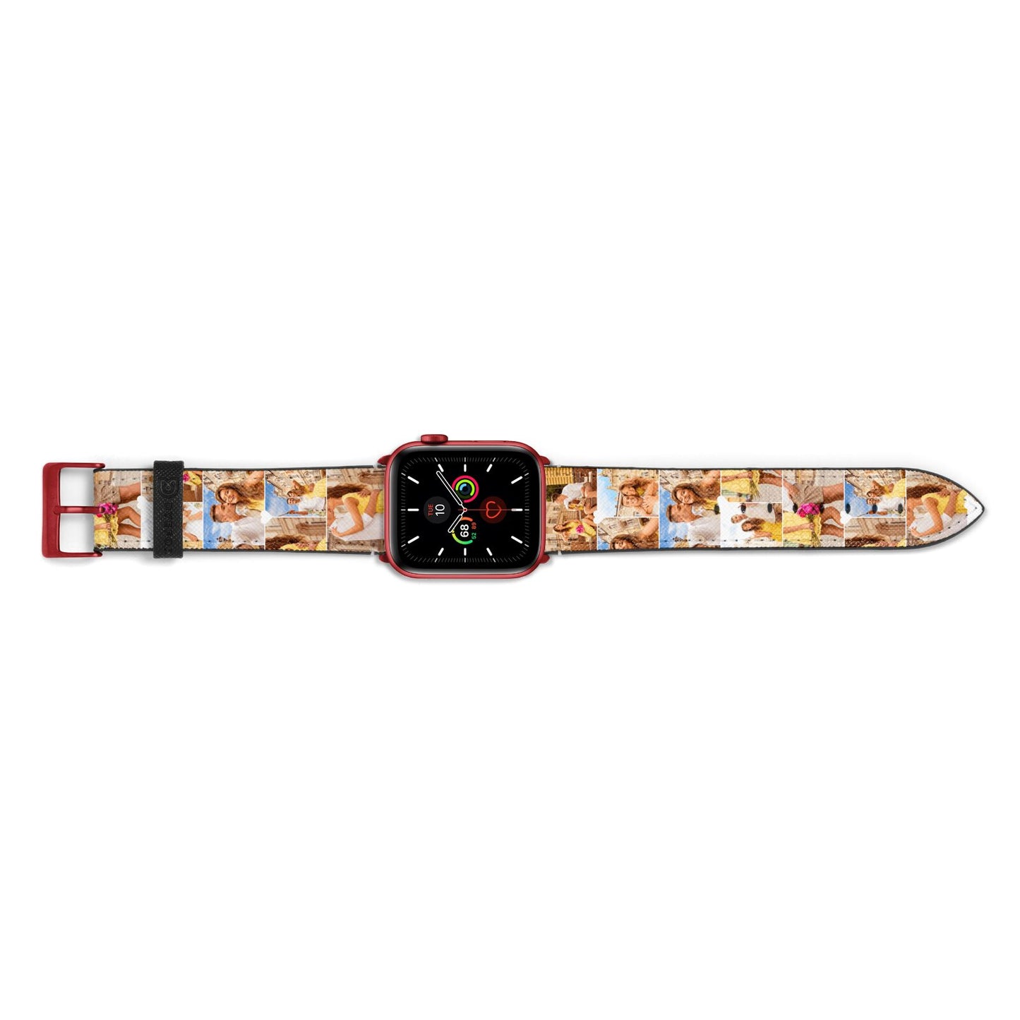 Photo Collage Heart Apple Watch Strap Landscape Image Red Hardware