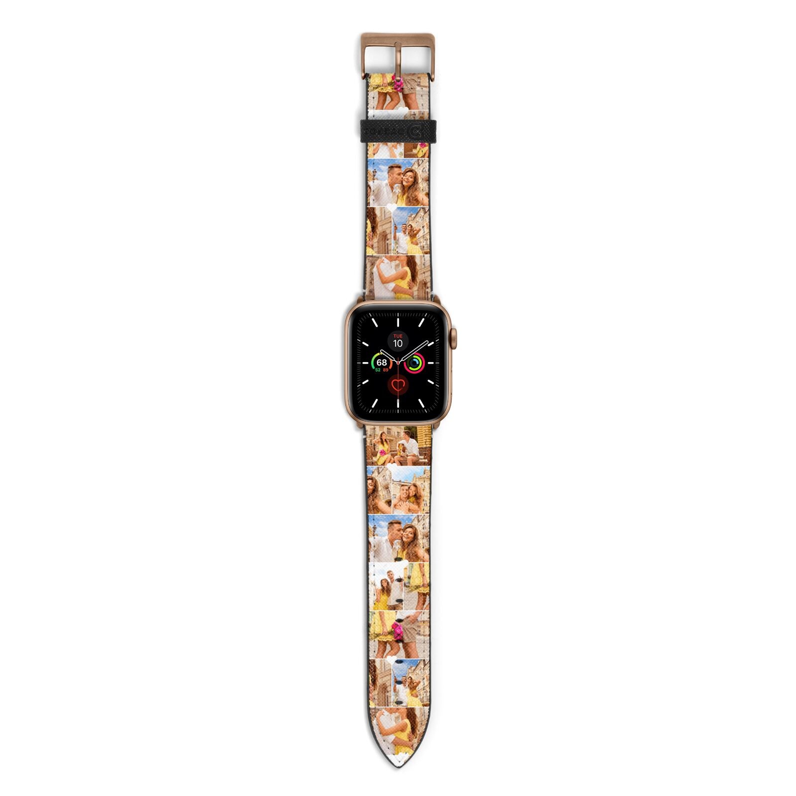 Photo Collage Heart Apple Watch Strap with Gold Hardware