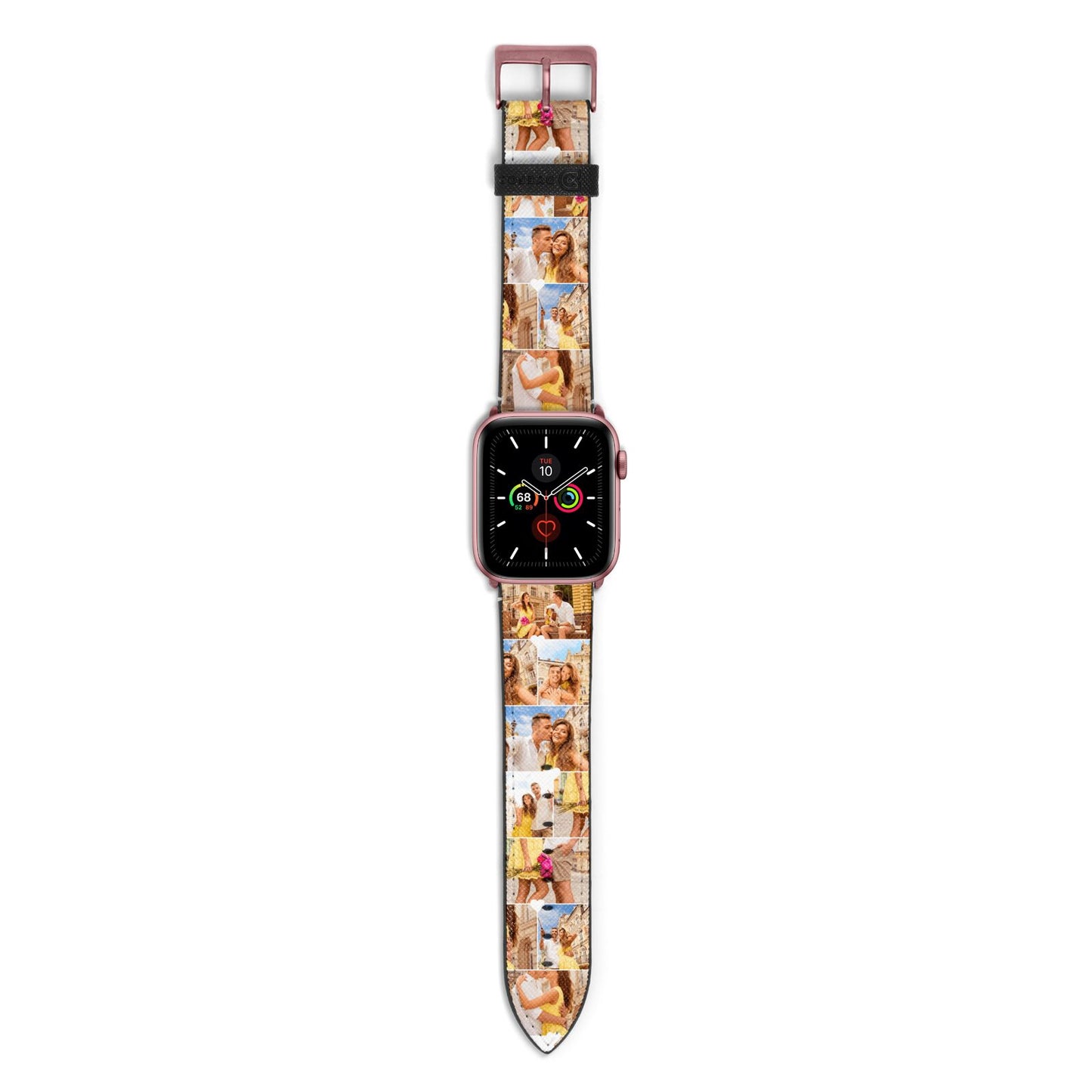 Photo Collage Heart Apple Watch Strap with Rose Gold Hardware