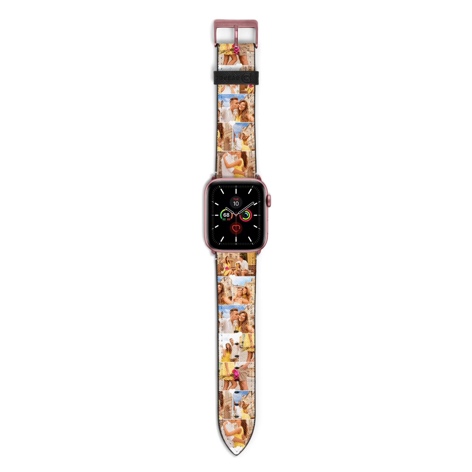 Photo Collage Heart Apple Watch Strap with Rose Gold Hardware