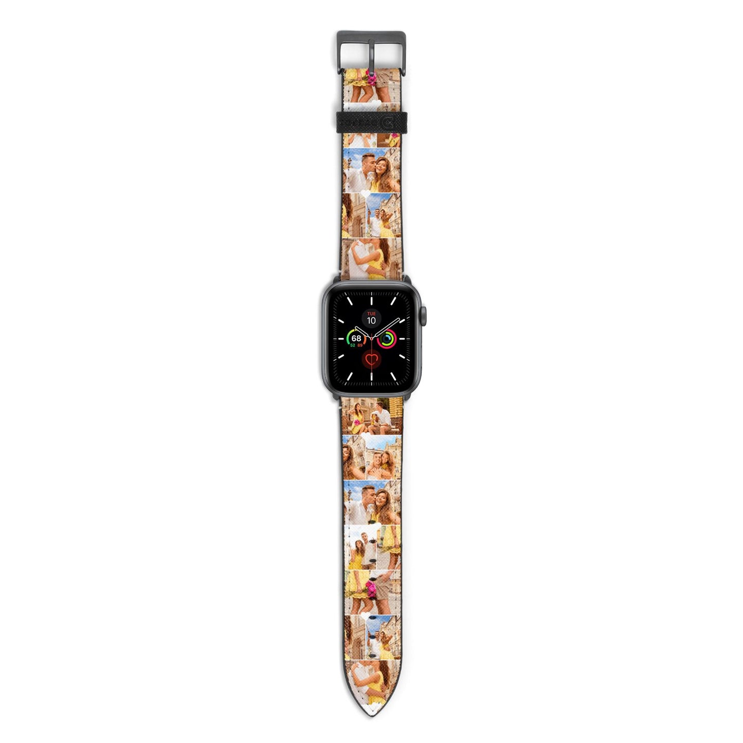 Photo Collage Heart Apple Watch Strap with Space Grey Hardware