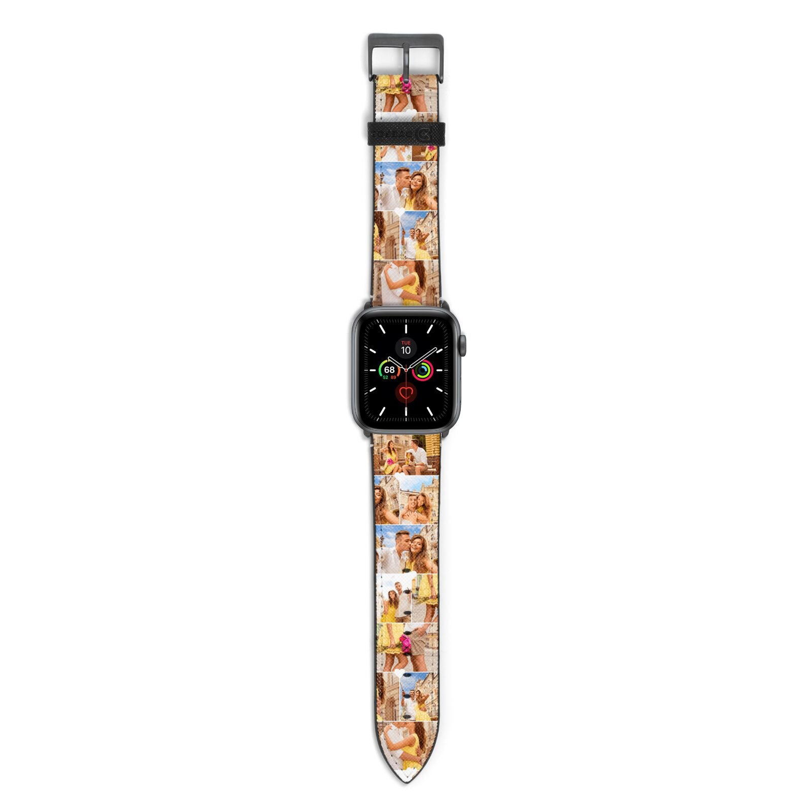 Photo Collage Heart Apple Watch Strap with Space Grey Hardware