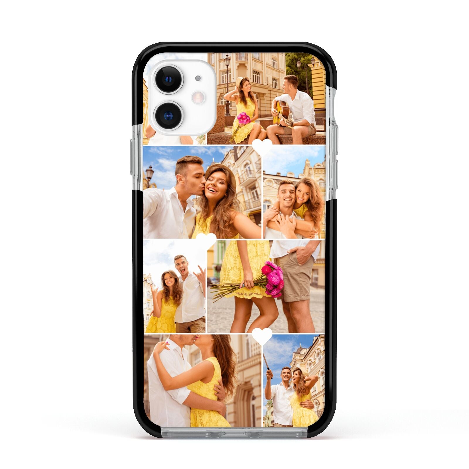 Photo Collage Heart Apple iPhone 11 in White with Black Impact Case
