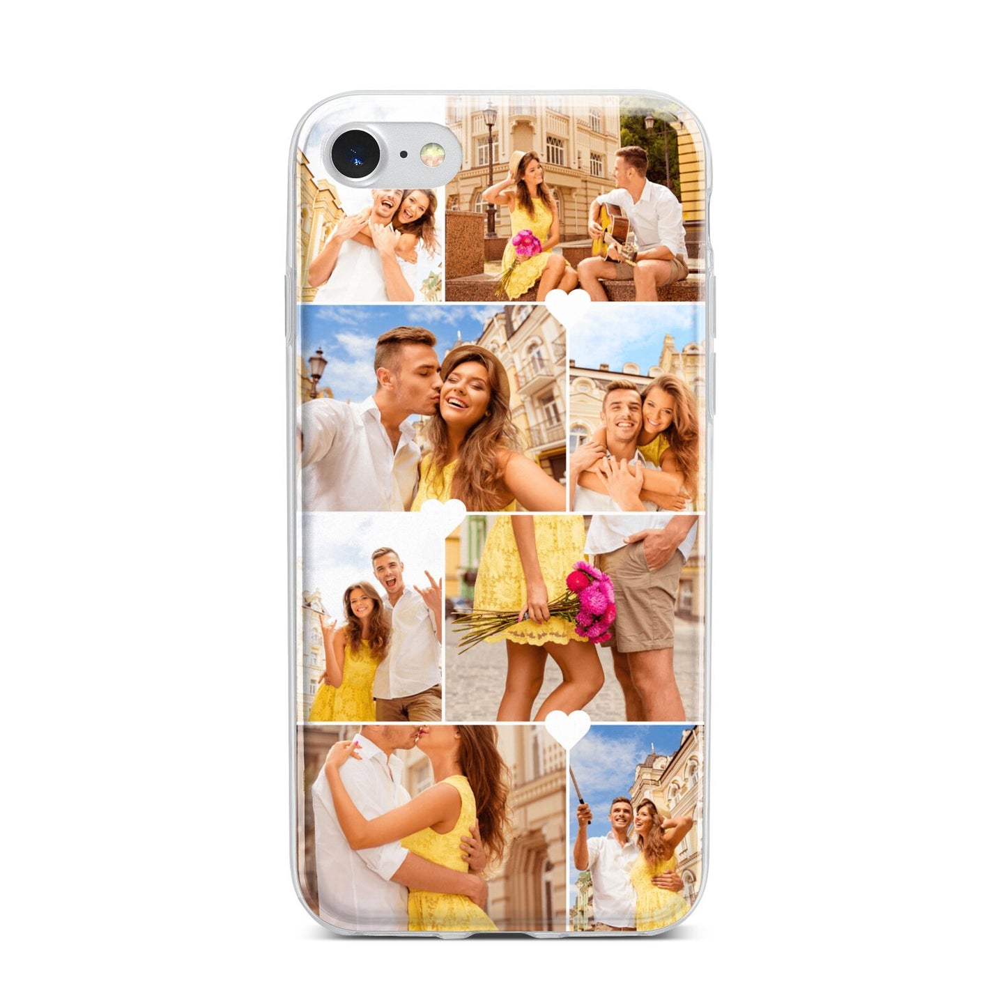 Photo Collage Heart iPhone 7 Bumper Case on Silver iPhone