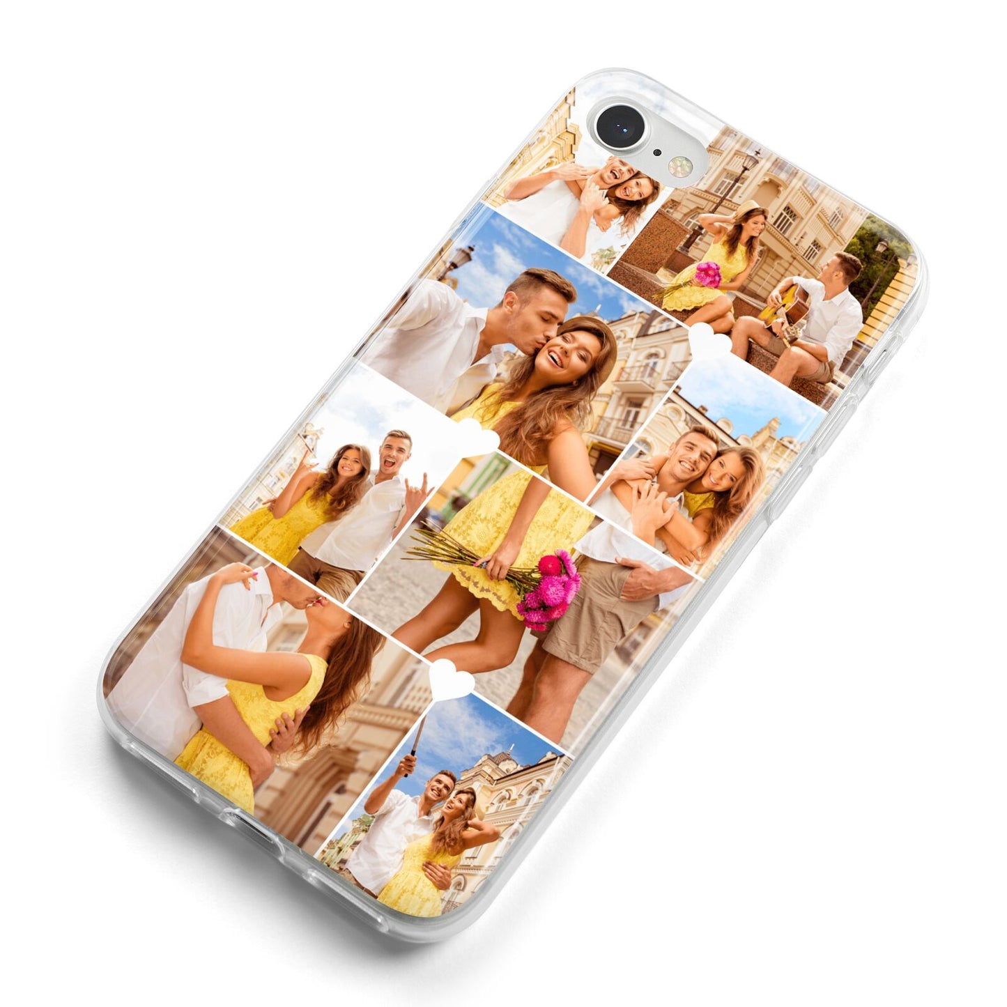 Photo Collage Heart iPhone 8 Bumper Case on Silver iPhone Alternative Image