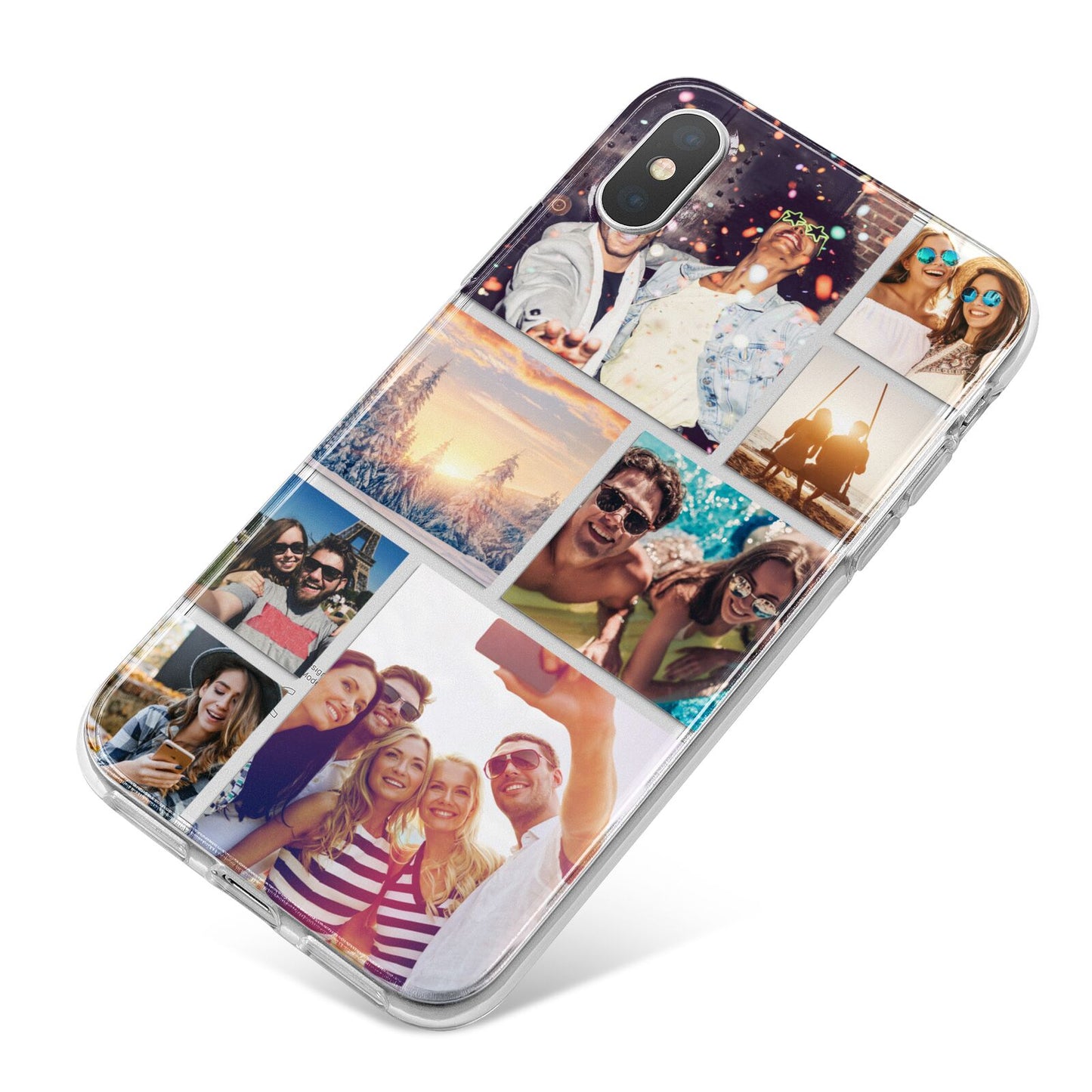 Photo Collage iPhone X Bumper Case on Silver iPhone