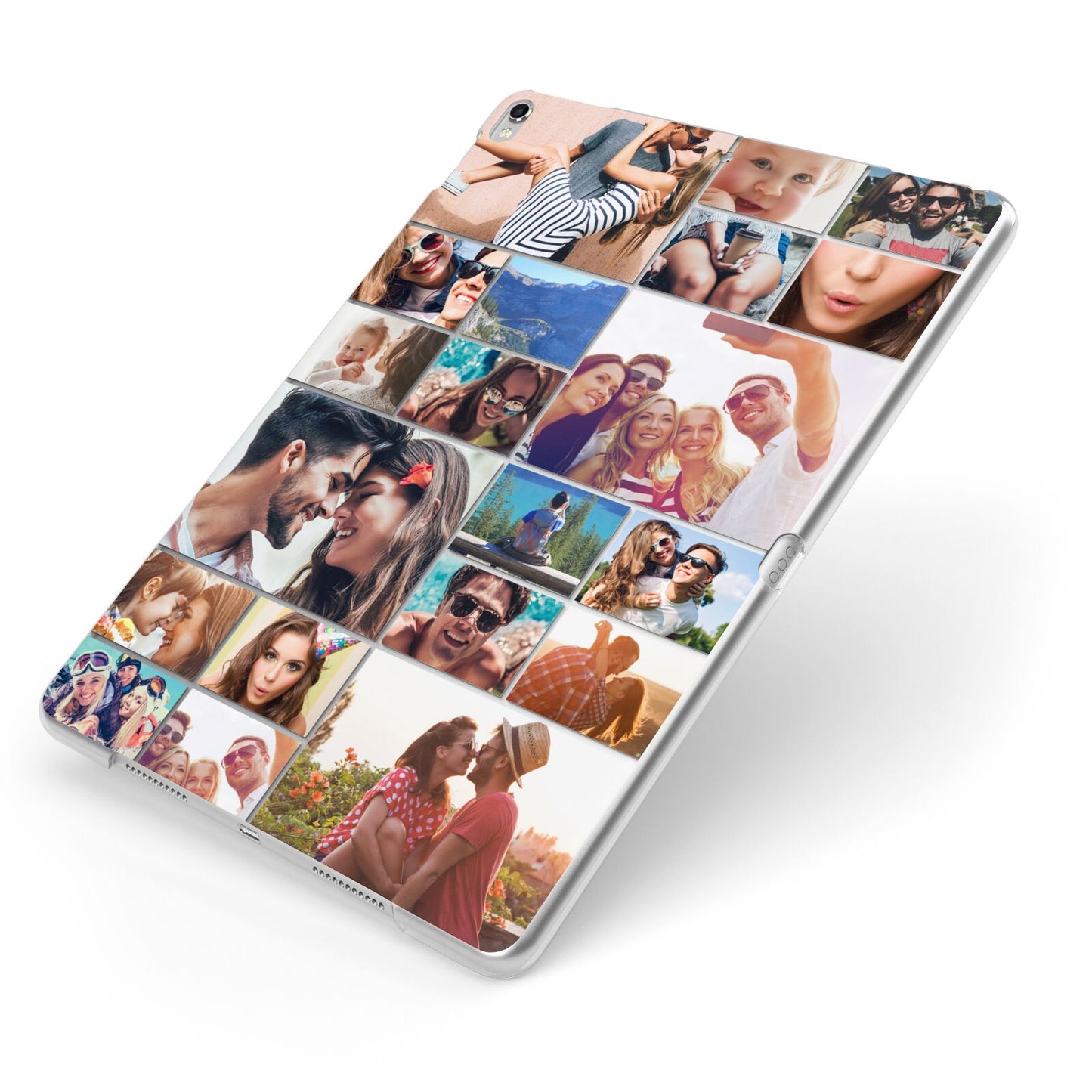 Photo Grid Apple iPad Case on Silver iPad Side View