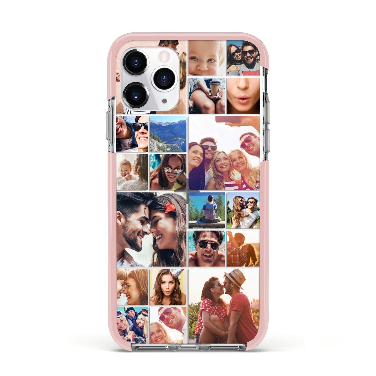 Photo Grid Apple iPhone 11 Pro in Silver with Pink Impact Case