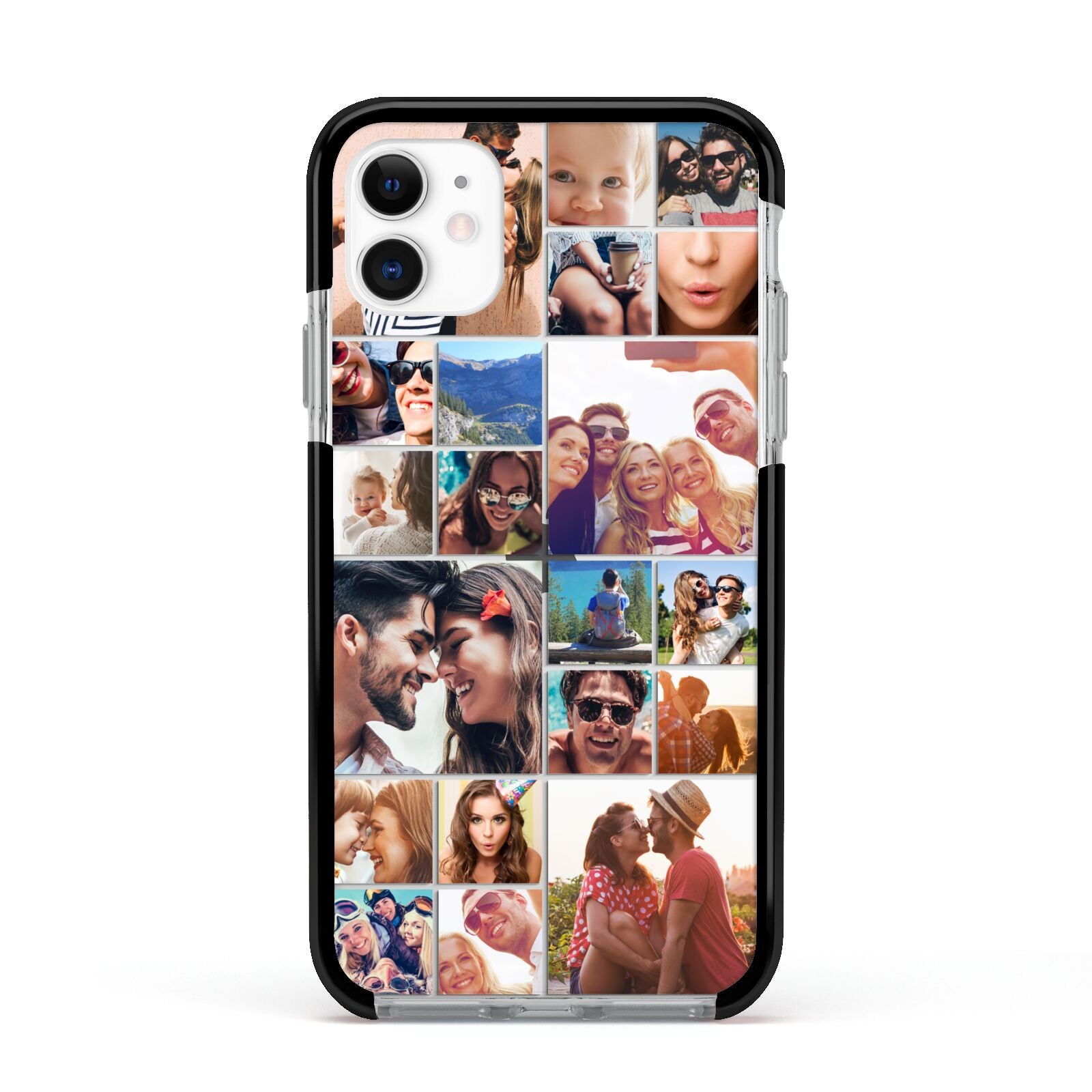 Photo Grid Apple iPhone 11 in White with Black Impact Case