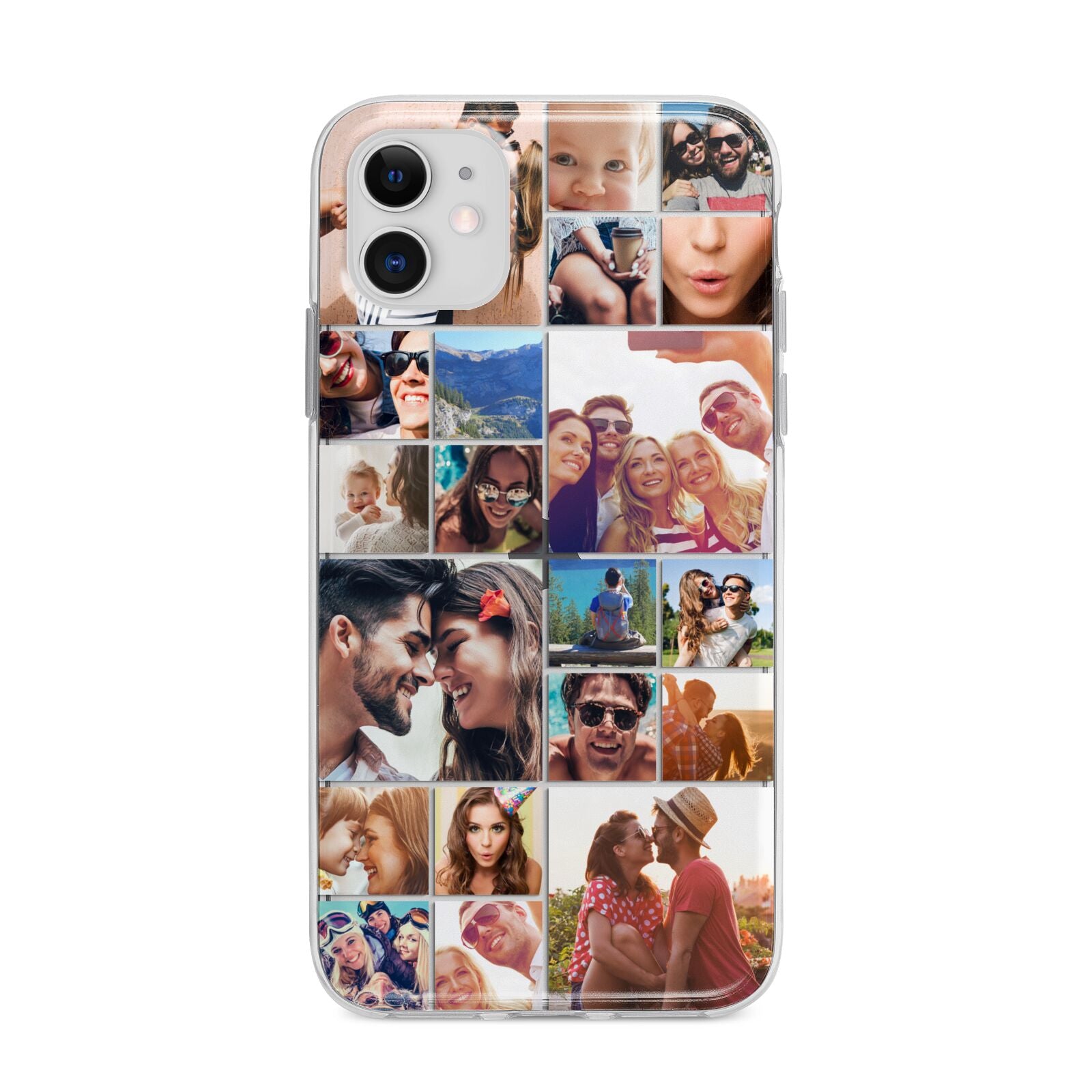 Photo Grid Apple iPhone 11 in White with Bumper Case