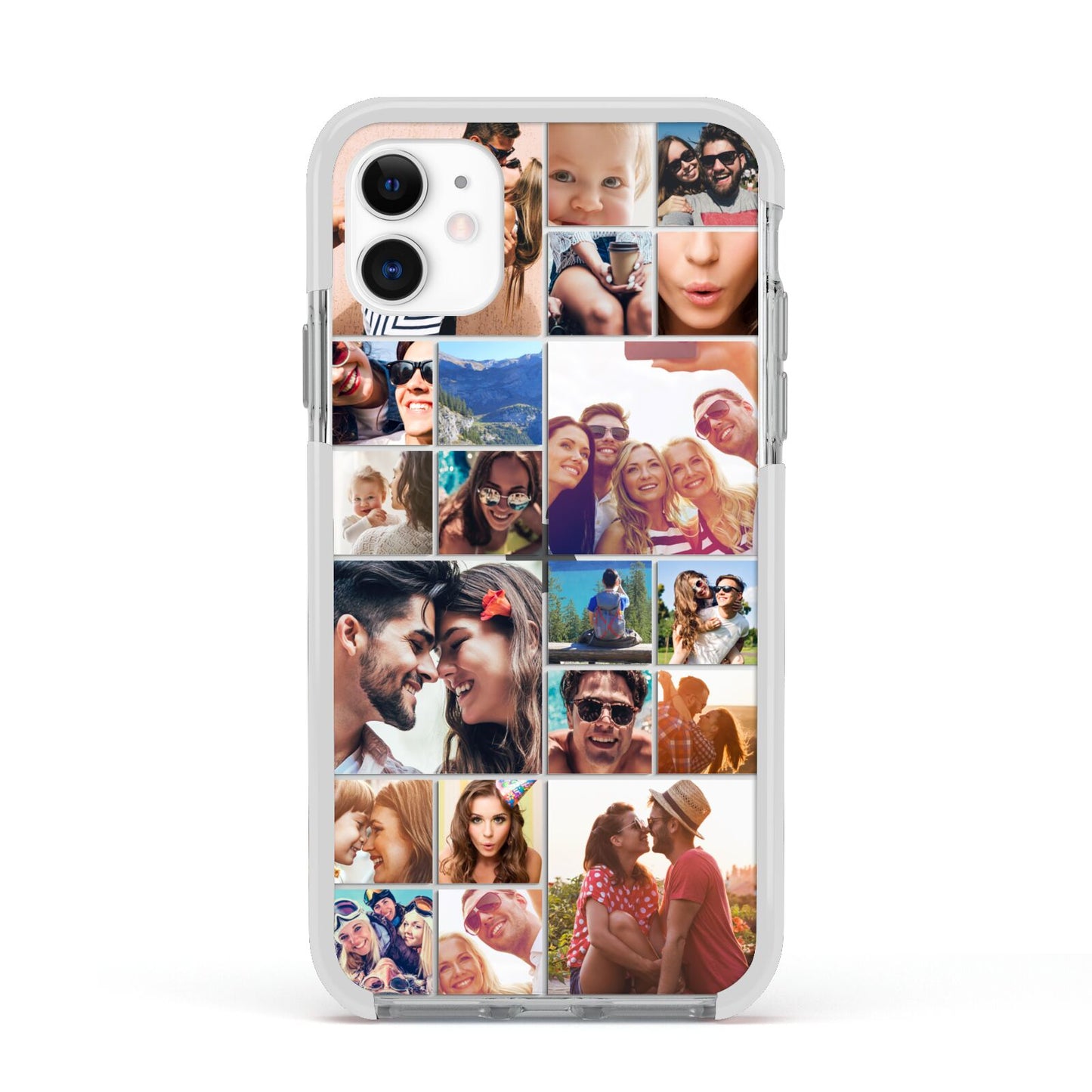 Photo Grid Apple iPhone 11 in White with White Impact Case