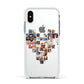 Photo Heart Collage Apple iPhone Xs Impact Case White Edge on Silver Phone