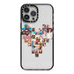 Photo Heart Collage iPhone 13 Pro Max Black Impact Case on Silver phone