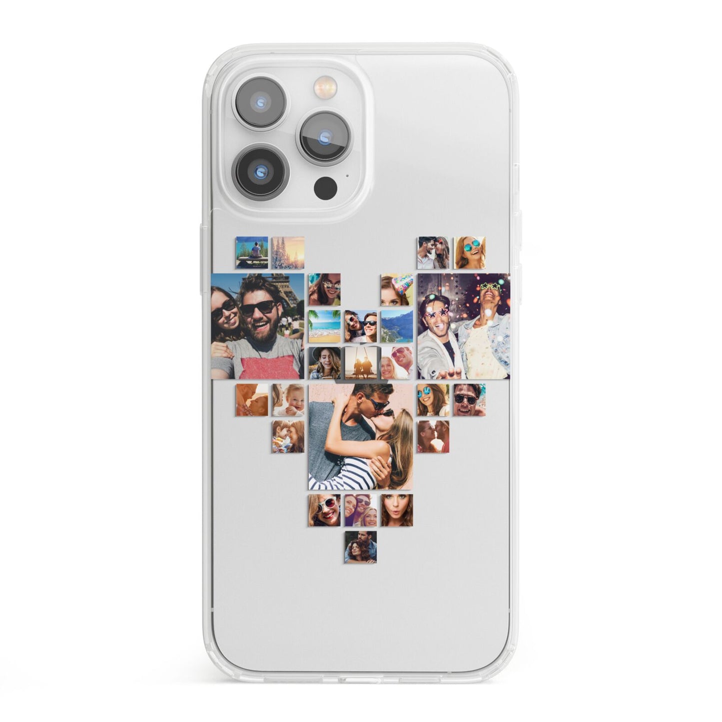Photo Heart Collage iPhone 13 Pro Max Clear Bumper Case