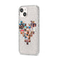 Photo Heart Collage iPhone 14 Glitter Tough Case Starlight Angled Image