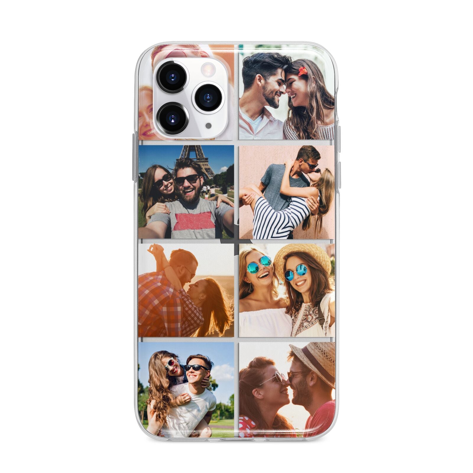 Photo Montage Upload Apple iPhone 11 Pro in Silver with Bumper Case