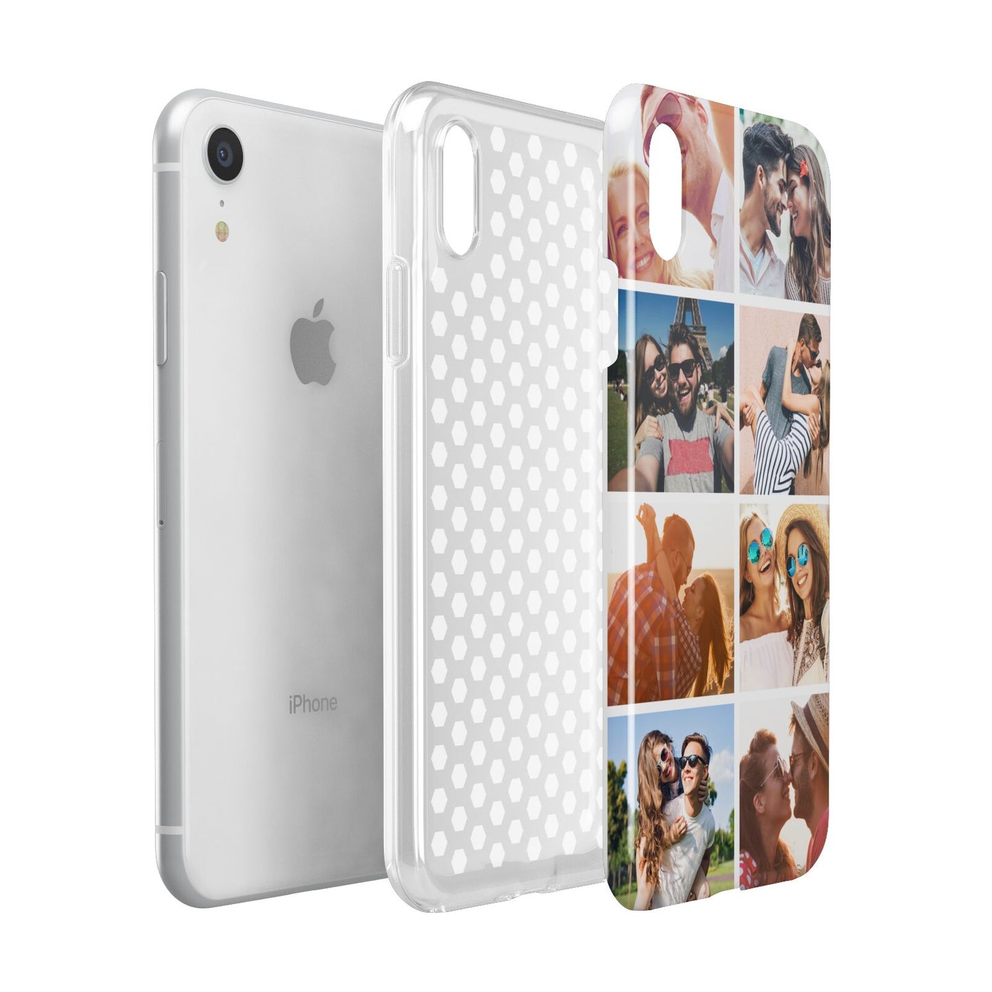 Photo Montage Upload Apple iPhone XR White 3D Tough Case Expanded view