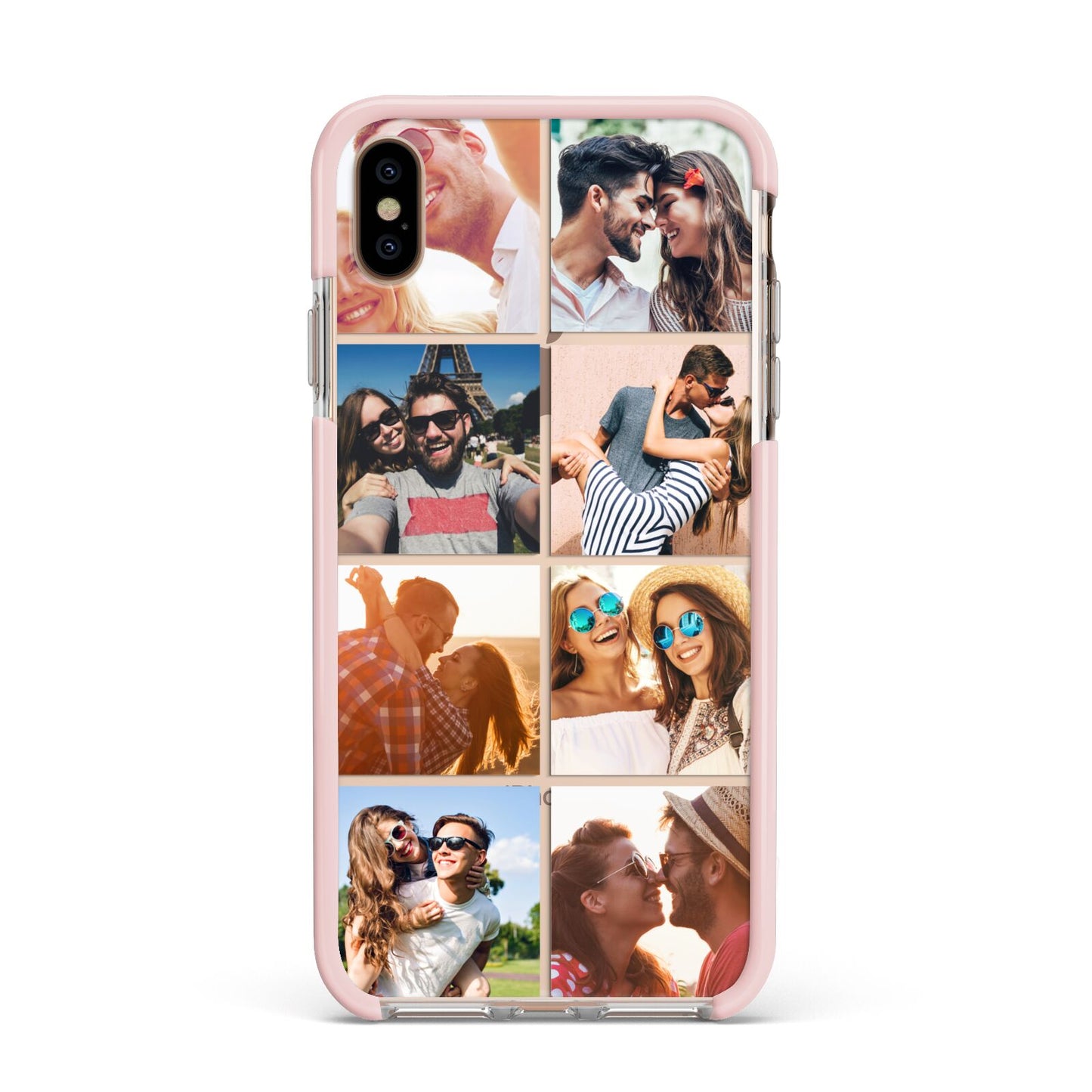 Photo Montage Upload Apple iPhone Xs Max Impact Case Pink Edge on Gold Phone