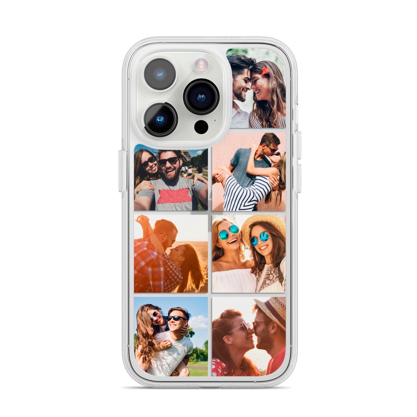 Photo Montage Upload iPhone 14 Pro Clear Tough Case Silver