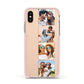 Photo Strip Montage Upload Apple iPhone Xs Impact Case Pink Edge on Gold Phone