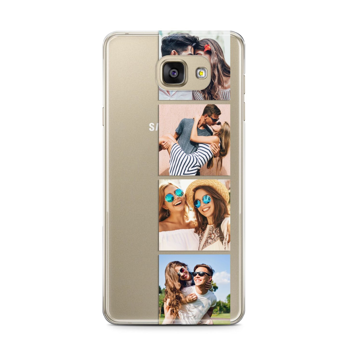 Photo Strip Montage Upload Samsung Galaxy A7 2016 Case on gold phone