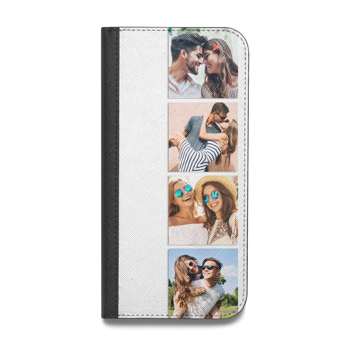 Photo Strip Montage Upload Vegan Leather Flip iPhone Case