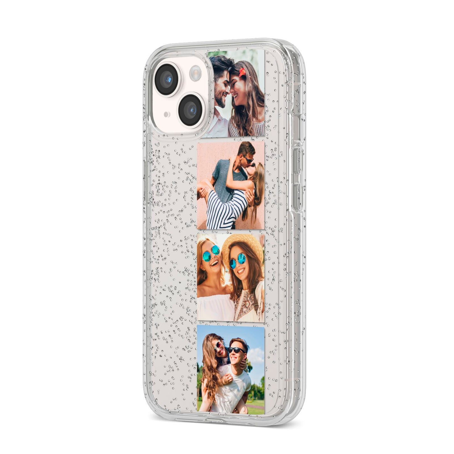 Photo Strip Montage Upload iPhone 14 Glitter Tough Case Starlight Angled Image
