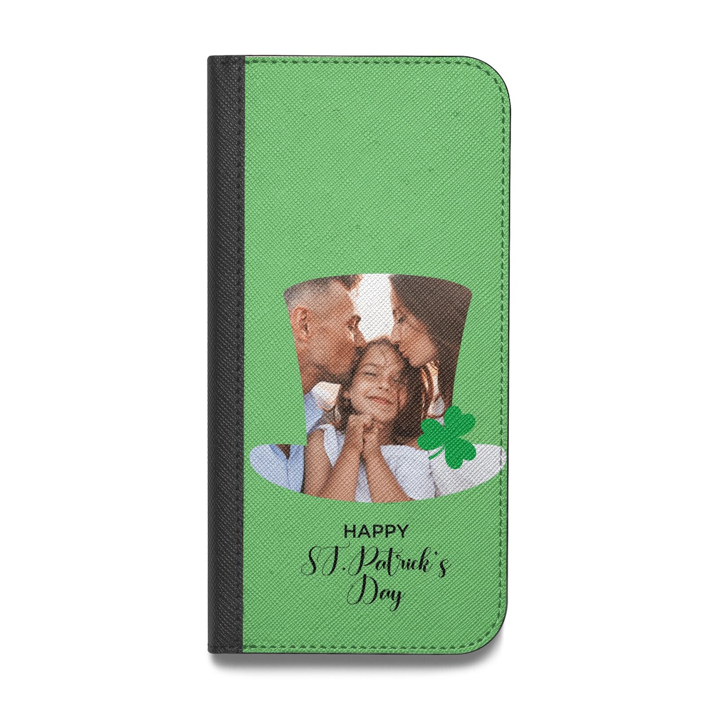 Photo Upload Leprechaun Hat Vegan Leather Flip iPhone Case