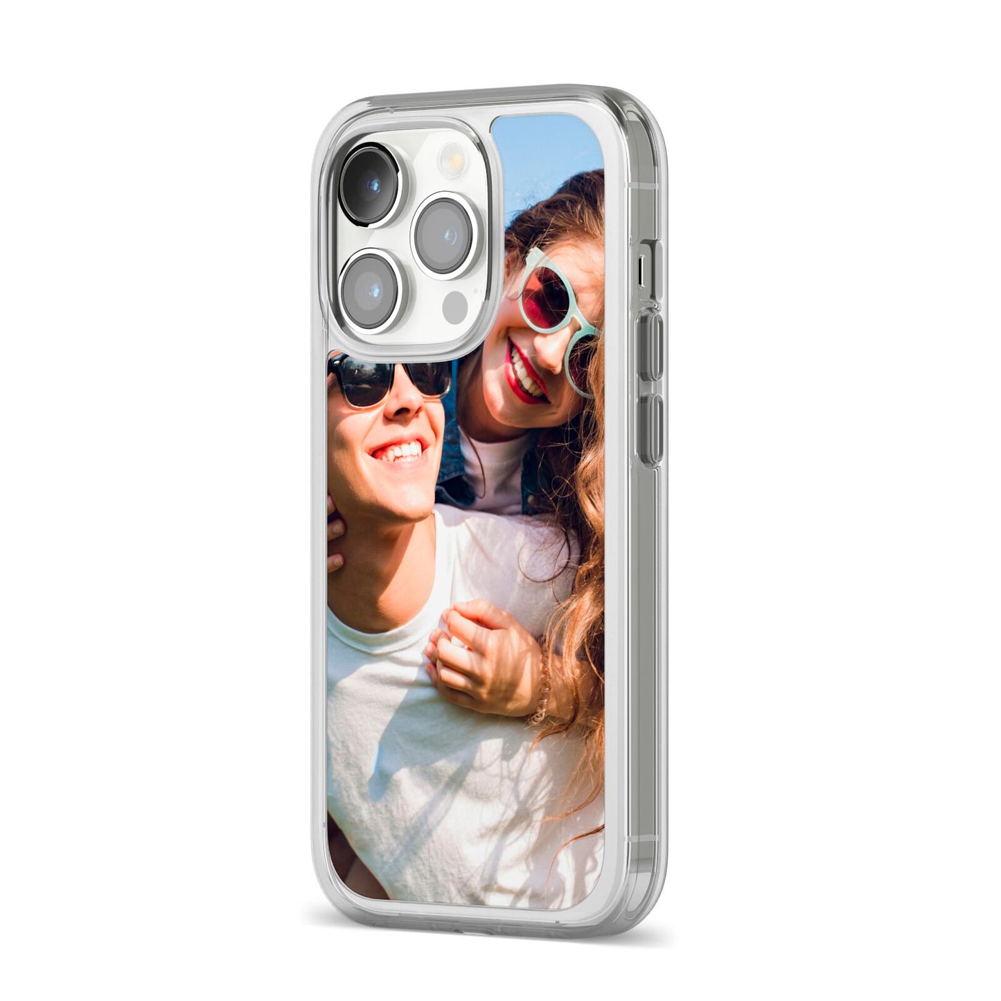 Photo iPhone 14 Pro Clear Tough Case Silver Angled Image