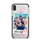 Photo with Text Apple iPhone Xs Max Impact Case Black Edge on Silver Phone