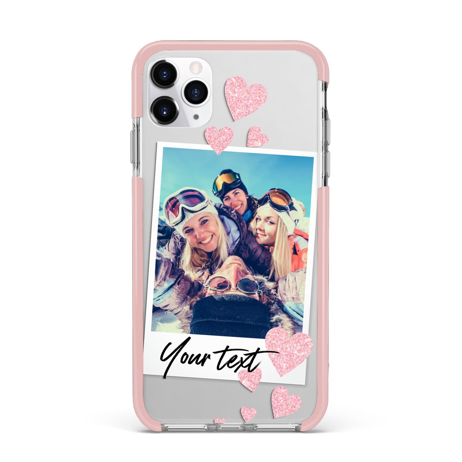 Photo with Text iPhone 11 Pro Max Impact Pink Edge Case