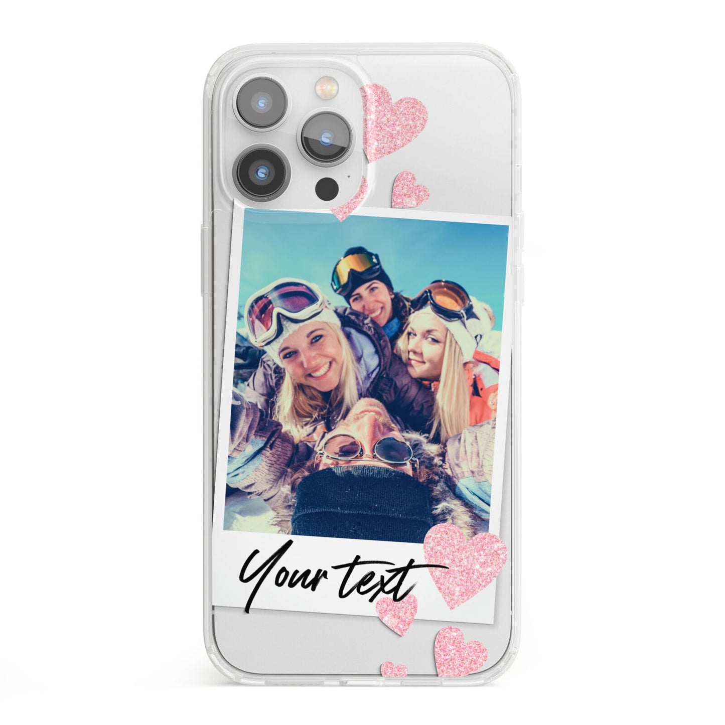 Photo with Text iPhone 13 Pro Max Clear Bumper Case