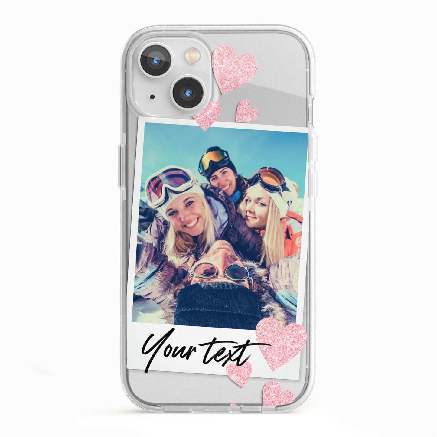 Photo with Text iPhone 13 TPU Impact Case with White Edges