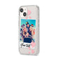 Photo with Text iPhone 14 Clear Tough Case Starlight Angled Image