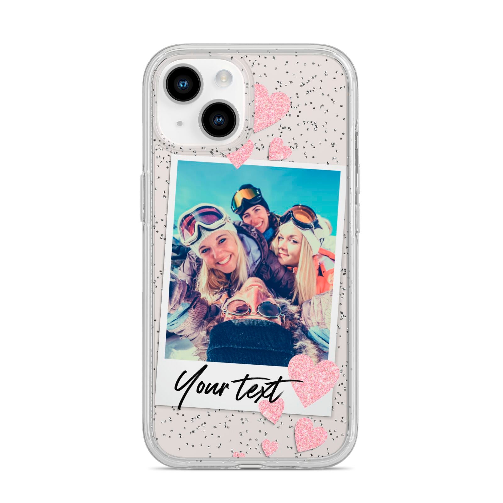 Photo with Text iPhone 14 Glitter Tough Case Starlight