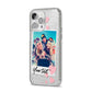Photo with Text iPhone 14 Pro Max Glitter Tough Case Silver Angled Image