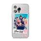 Photo with Text iPhone 14 Pro Max Glitter Tough Case Silver